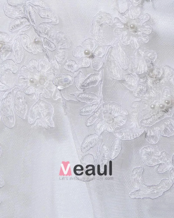 Yarn Satin Lace Applique Cathedral Train Mermaid Wedding Dress
