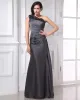 Elegant Abfallenden Boden Länge Blumen Gefalteter Taft Frauen Abendkleid