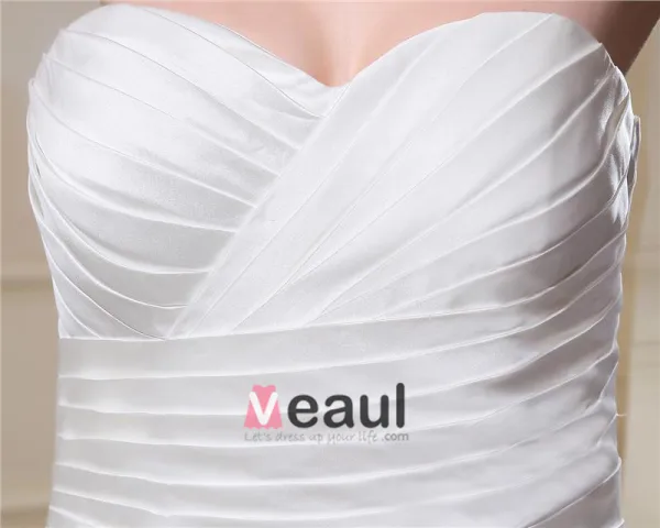 Satin A Volants Cherie Train Cathedrale Demi Plus La Taille Des Robes De Mariée De Mariage De Robe