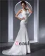 Elegant Longueur De Plancher De V Cou De Perles Satin Dentelle Femmes Robe De Mariée Sirène