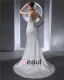 Elegant Longueur De Plancher De V Cou De Perles Satin Dentelle Femmes Robe De Mariée Sirène