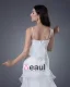 Satin Organza Applique Spaghetti Straps Sweep Sheath Bridal Gown Wedding Dress