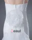 Satin Organza Applique Spaghetti Straps Sweep Sheath Bridal Gown Wedding Dress