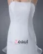 Satin Organza Applique Spaghetti Straps Sweep Sheath Bridal Gown Wedding Dress