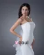 Satin Organza Applique Spaghetti Straps Sweep Sheath Bridal Gown Wedding Dress
