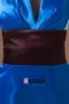 Satin Ruffle V Neck Knee Length Mother Of The Bride Dress