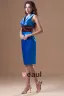 Satin Ruffle V Neck Knee Length Mother Of The Bride Dress