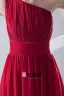 Mousseline De Soie Etage Robe Plissee En Pente De Manche De Mode De Longueur De Demoiselle D'honneur