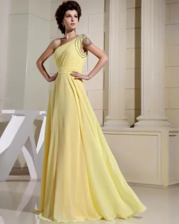 Chiffon Rhinestone Pleated Floor Length Backless Sleeveless Woman Evening Dress