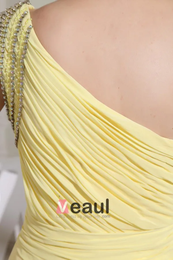 Chiffong Elastiska Silk Som Satin Silke Strass Veckad Golv Langd Backless Armlos Aftonklänning