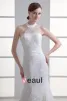Tulle Applique Beading Jewel Court Train Mermaid Wedding Dress