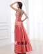 Beading Halter Neckline Floor Length Pleated Taffeta Woman Evening Dress