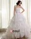 Organza Beading Ruffle Sweetheart Sleeveless Cathedral Train Ball Gown Wedding Dresses