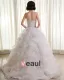 Organza Beading Ruffle Sweetheart Sleeveless Cathedral Train Ball Gown Wedding Dresses