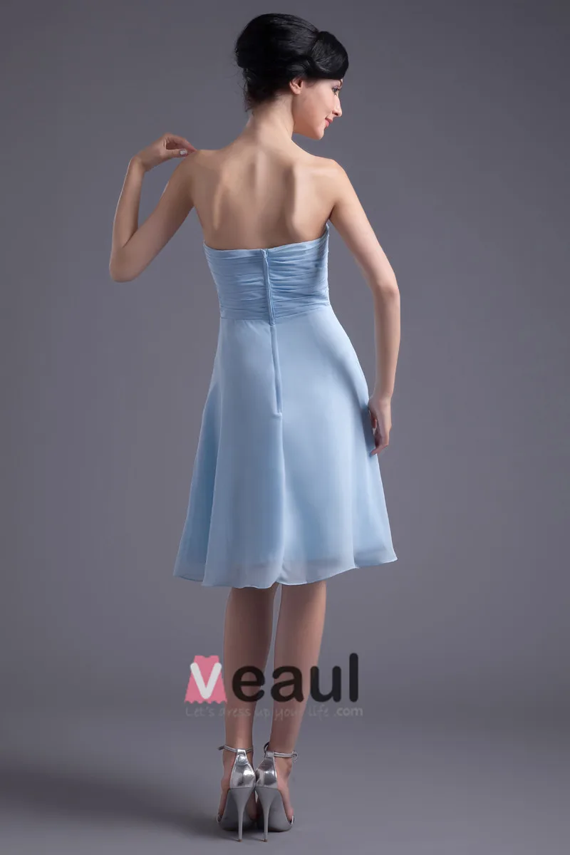 Kjaereste Knelange Ruffles Plissert Chiffon Kvinner Brudepikekjoler