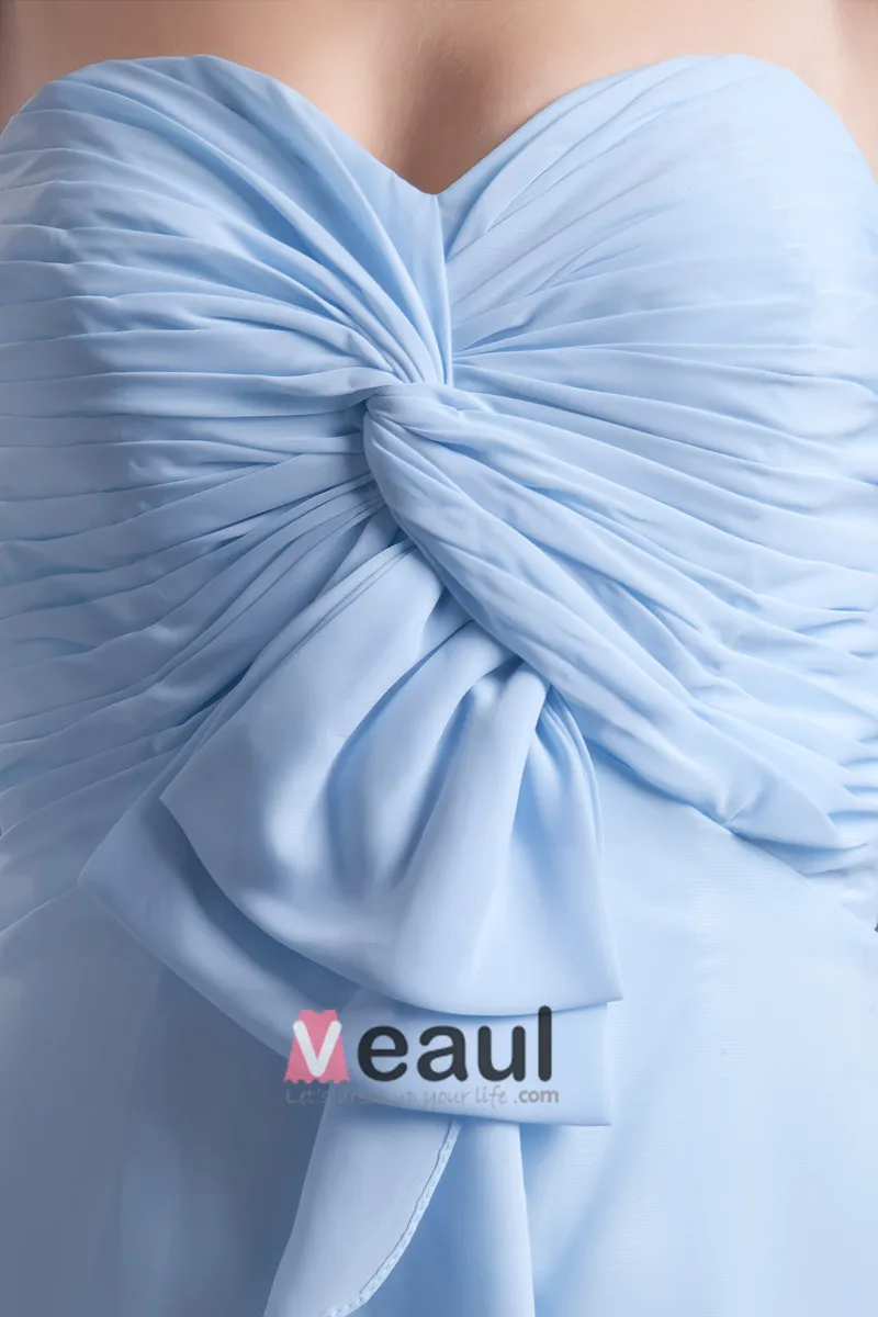 Kjaereste Knelange Ruffles Plissert Chiffon Kvinner Brudepikekjoler