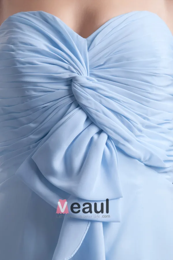 Kjaereste Knelange Ruffles Plissert Chiffon Kvinner Brudepikekjoler