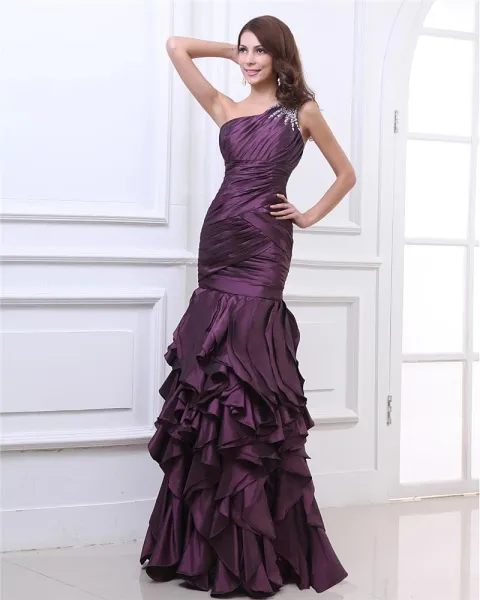 Gorgeous Strapless Layered Purple Tulle Long Prom Dresses with Belt, P –  Eip Collection