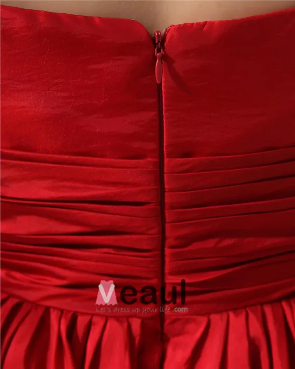 red knee length bridesmaid dresses Burgundy Tulle V-neck Off The Shoulder Bridesmaid Dresses Knee Length
