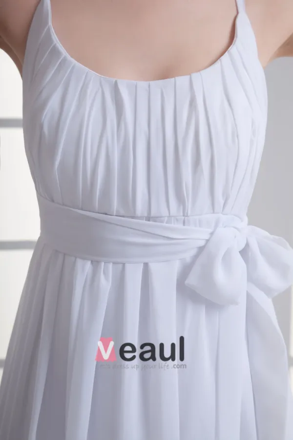 Sweetheart Beading Pleated Floor Length Chiffon Empire Wedding Dress