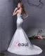 Sweetheart Beading Sash Floor Length Satin Mermaid Wedding Dress