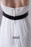 Conception De Ruche Mince Avec Decoration De Ceinture De Longueur De Plancher De Robe De Demoiselle D'honneur De Mousseline De Soie Sans Bretelles