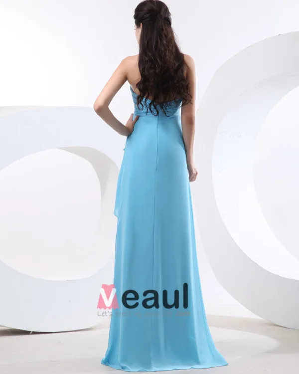 Mousseline De Soie Volants Etage Halter Robes De Demoiselle D'honneur De Longueur Sans Manches