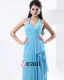 Mousseline De Soie Volants Etage Halter Robes De Demoiselle D'honneur De Longueur Sans Manches