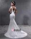Elegant Lace Satin Beaded V Neck Floor Length Mermaid Wedding Dress