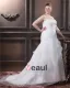 Organza Plisse Perles Cherie Chapelle Train Robes De Mariage De Taille