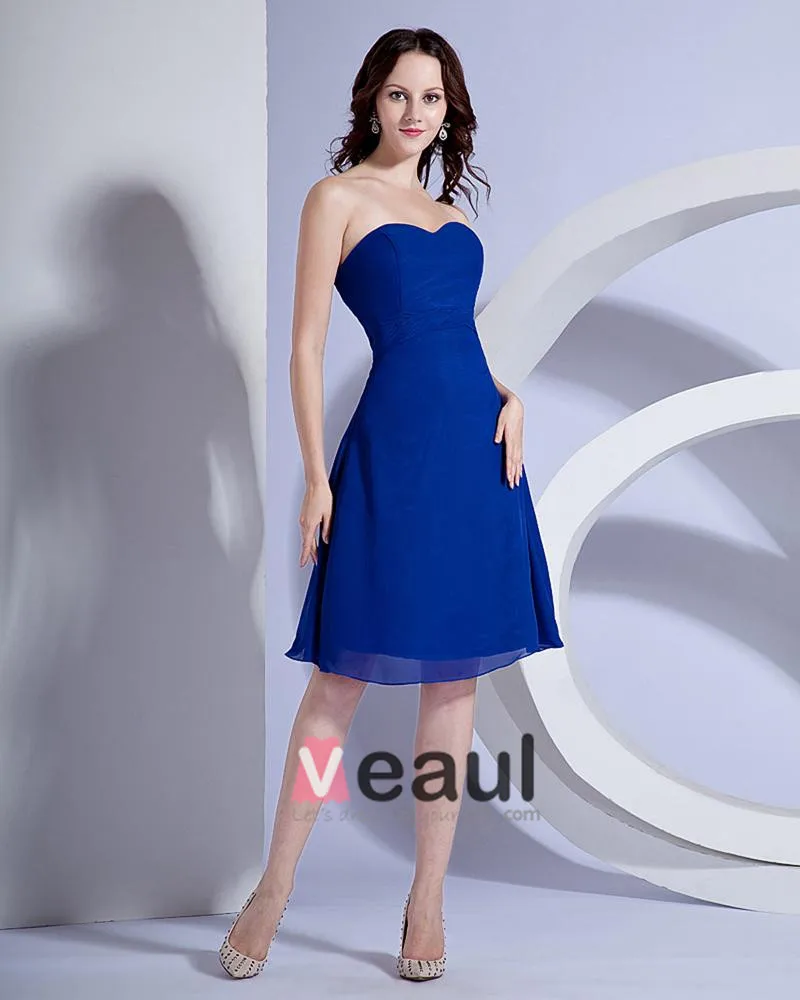 Kjaereste Chiffon Sash Knelange Brudepikekjoler