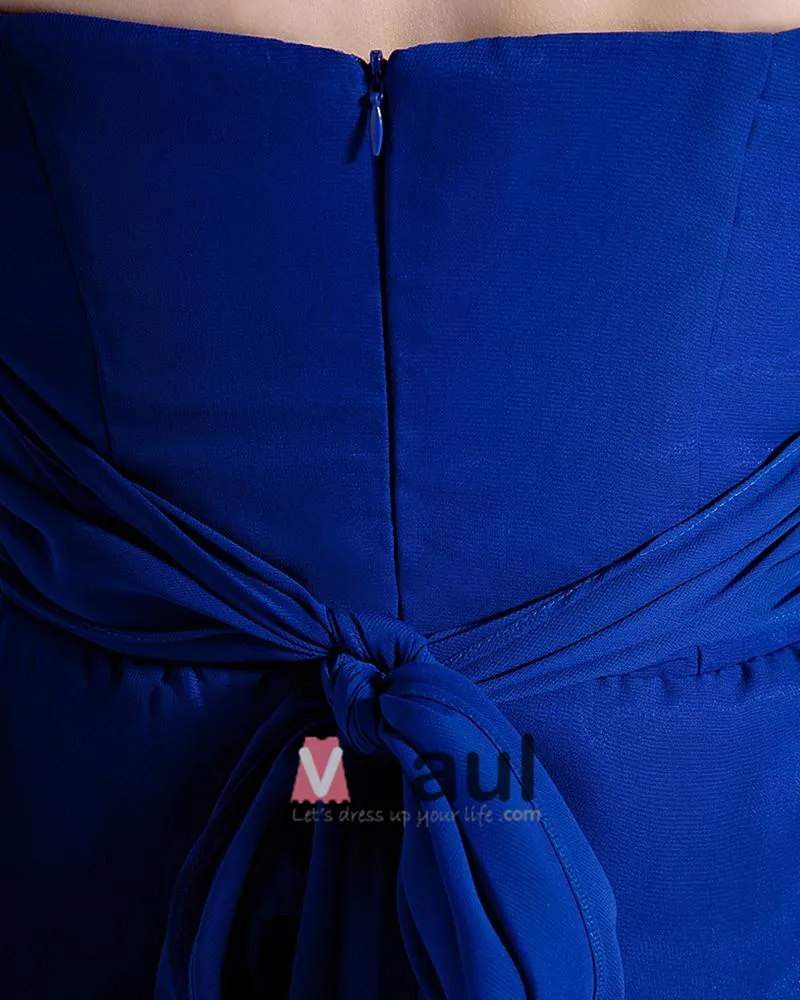 Kjaereste Chiffon Sash Knelange Brudepikekjoler