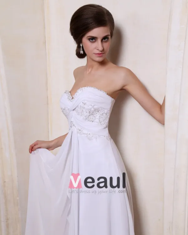 En Mousseline A Volants Sweetheart Gaine Nuptiale Robe De Mariée De Robe