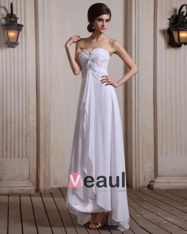 En Mousseline A Volants Sweetheart Gaine Nuptiale Robe De Mariée De Robe