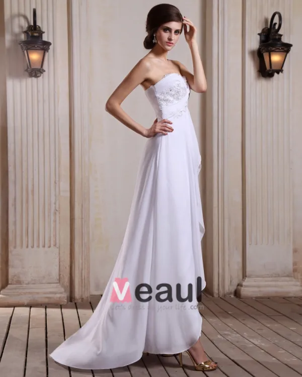 En Mousseline A Volants Sweetheart Gaine Nuptiale Robe De Mariée De Robe
