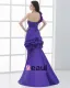 Longueur Asymetrique Une Fleur A L'epaule Perlage Robe Plissee Haut Bas Bal En Taffetas