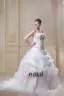 Taffeta Organza Beaded Embroidery Sweep Plus Size Bridal Gown Wedding Dress