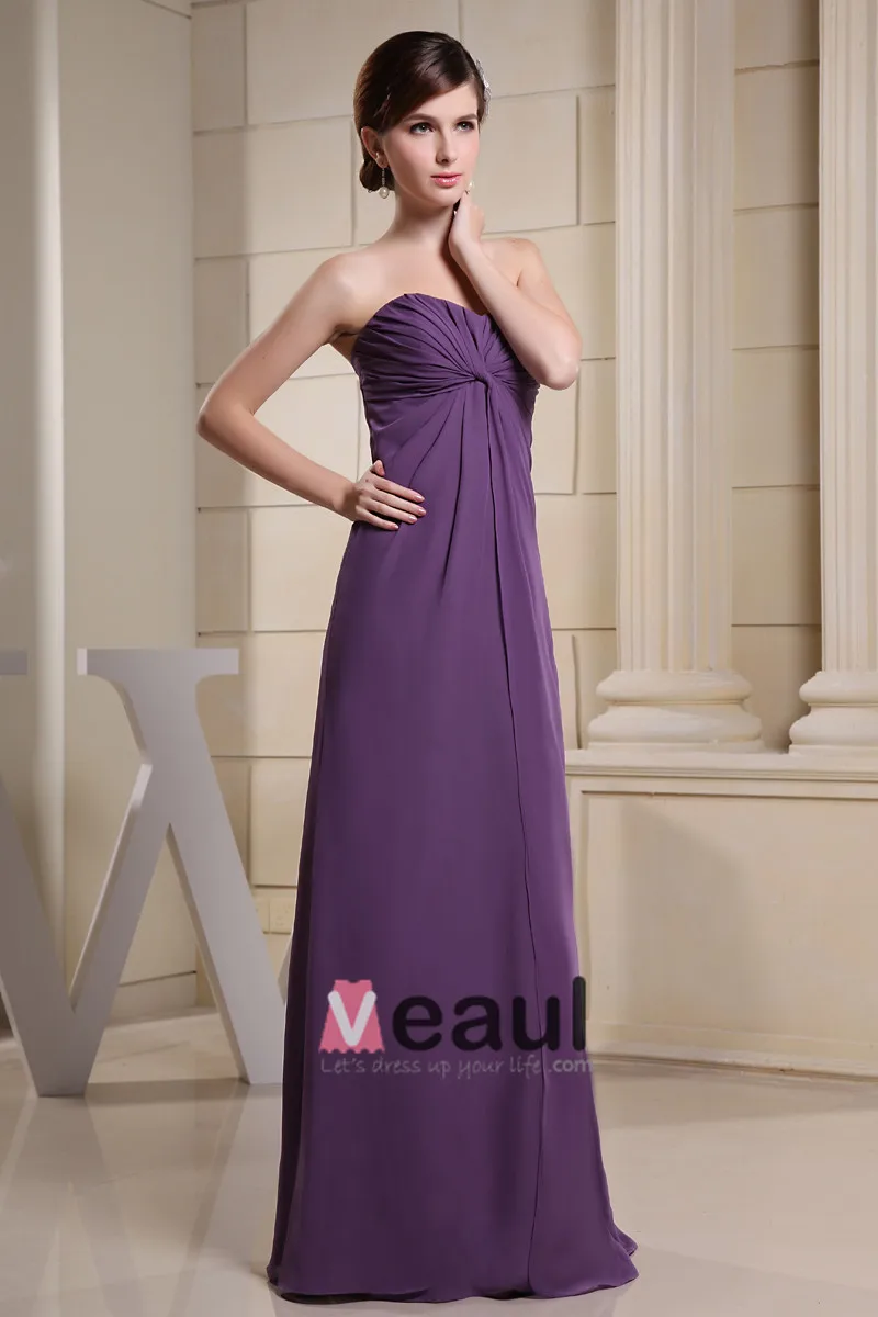 Chiffon Silke Krusning Kjaereste Gulv Lengde Mor Til Bruden Kjole