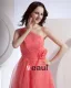 Chiffon Applique Pleated One Shoulder Floor Length Bridesmaid Dresses