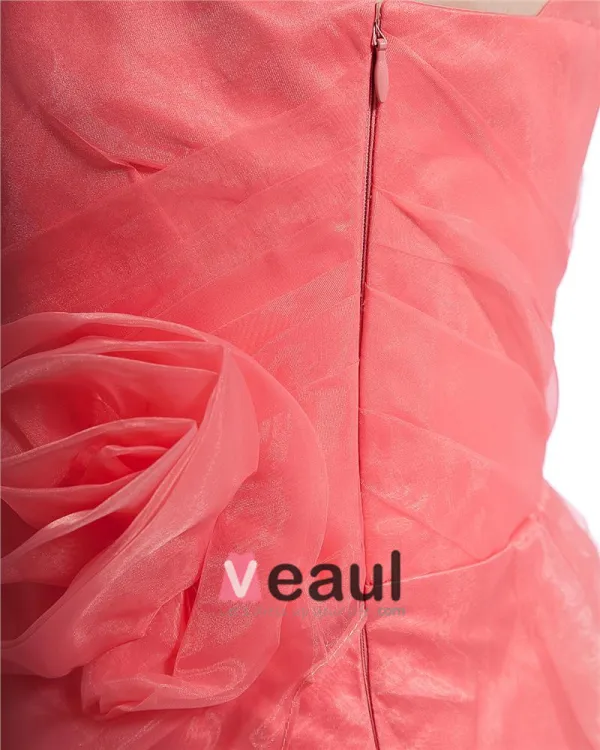 Chiffon Applique Pleated One Shoulder Floor Length Bridesmaid Dresses