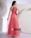 Chiffon Applique Pleated One Shoulder Floor Length Bridesmaid Dresses