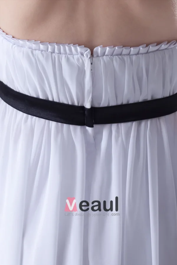 Fashion Chiffon Pleated Sleeveless Strapless Floor Length Bridesmaid Dress