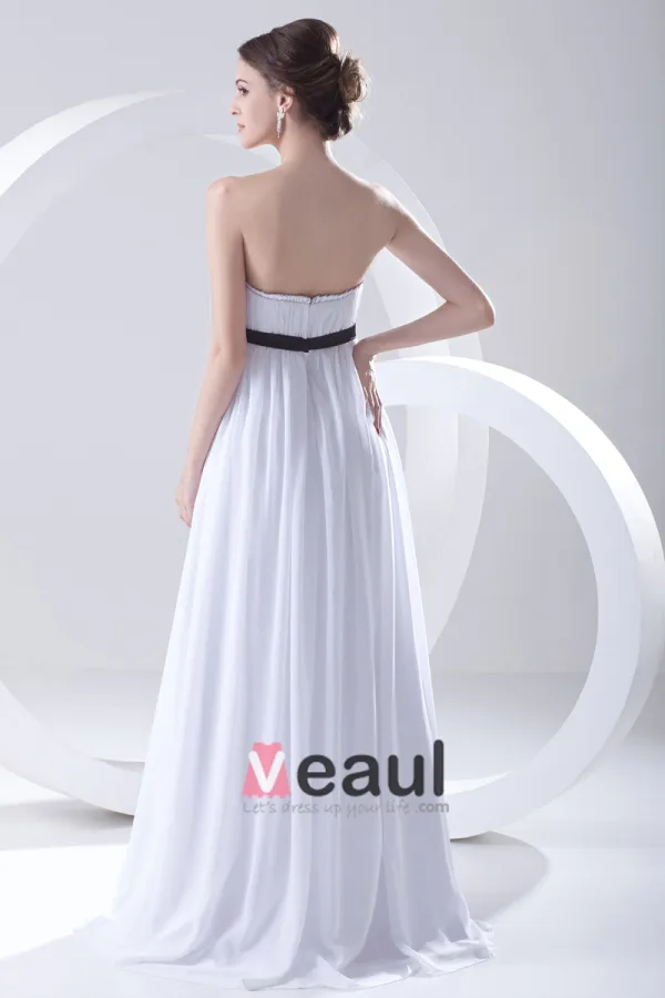 Fashion Chiffon Pleated Sleeveless Strapless Floor Length Bridesmaid Dress