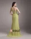 Une Fleur De Longueur De Plancher En Mousseline De Soie Robe De Demoiselle D'honneur Femme Plisse A L'epaule