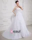 Satin Tulle Beading Chapel Strapless Bridal Ball Gown Wedding Dress