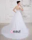 Satin Tulle Beading Chapel Strapless Bridal Ball Gown Wedding Dress