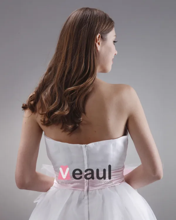 Charmante Ceinture De Satin Genou Longueur Robe De Demoiselle D'honneur Bustier