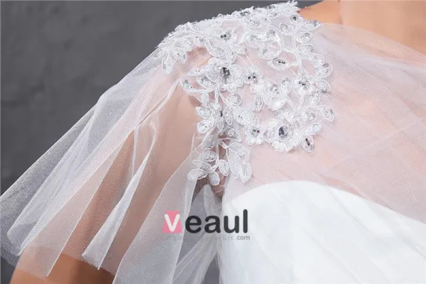 Elegancki Długosc Podlogi Tiulu Charmeuse Koralikami Bateau Suknia Ślubna Suknie Ślubne Syrena