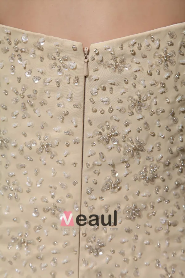 Trägerlosen Ärmellos Reißverschluss Bodenlangen Chiffon Frau Mermaid Brautkleid