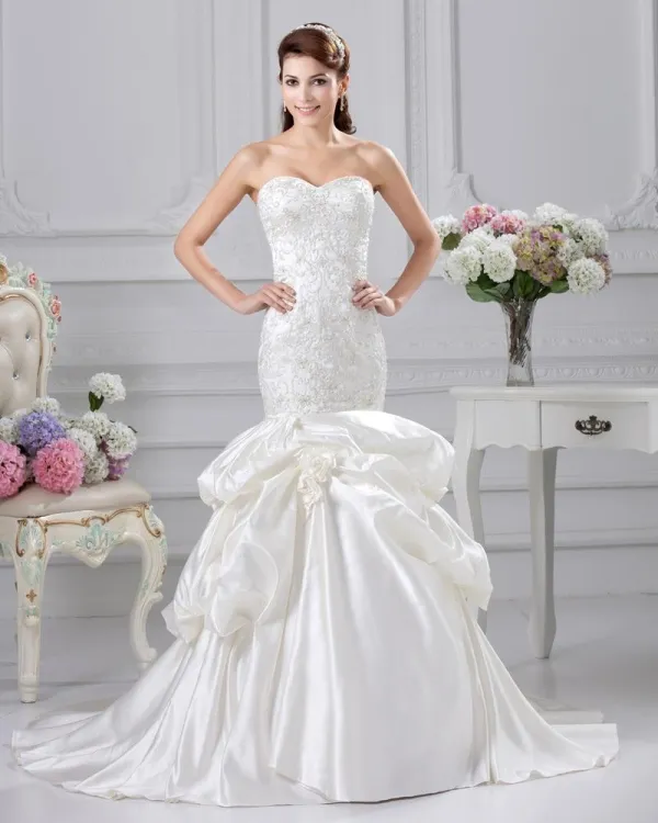 Satin Sweetheart Mermaid Wedding Dress